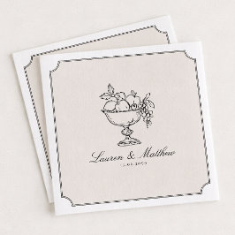 Ivoor Kleur Fruit Kom Wedding Tafelservetten met D Servet
