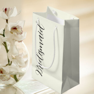 Ivoor Kleur Gestileerd Schrift Bruidsmeisje Trouwf Klein Cadeauzakje