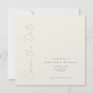 Ivoor Kleur Professionele Minimalistische Moderne  Save The Date
