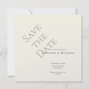 Ivoor Kleur Professionele Minimalistische Moderne  Save The Date