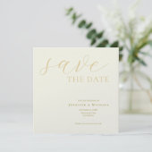 Ivoor Kleur Professionele Minimalistische Moderne Save The Date (Staand voorkant)