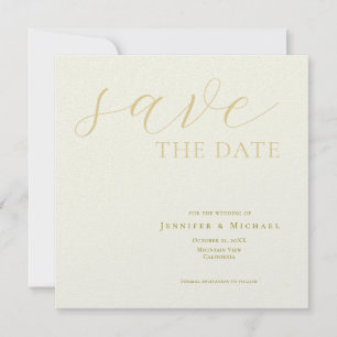 Ivoor Kleur Professionele Minimalistische Moderne  Save The Date