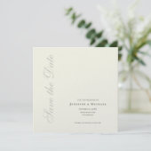 Ivoor Kleur Professionele Minimalistische Moderne Save The Date (Staand voorkant)
