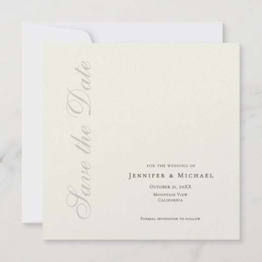 Ivoor Kleur Professionele Minimalistische Moderne Save The Date (Voorkant)