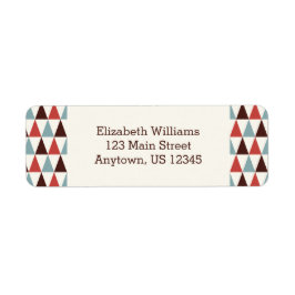 Ivoor Koraal Blauwe Driehoek Patroon Retouradres Etiket