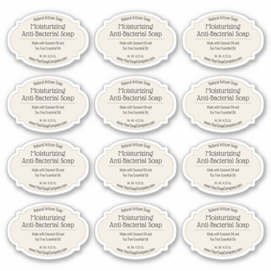 Ivoor  labels voor zelfgemaakte zeep 🧼 (Voorkant)
