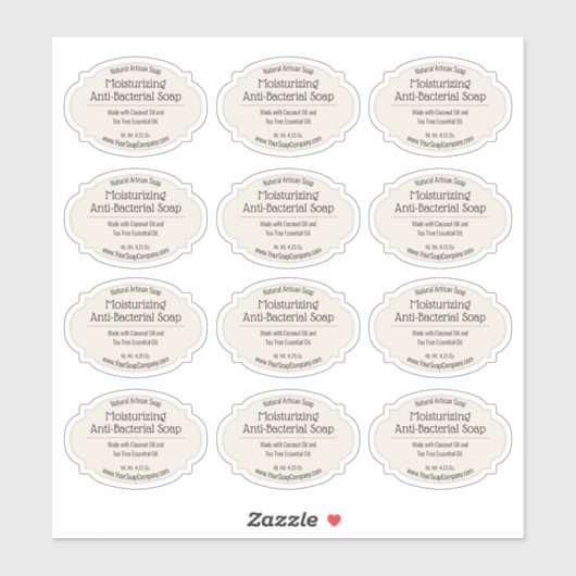 Ivoor  labels voor zelfgemaakte zeep 🧼 (Vel)