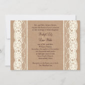  ivoor Lace en Middelgrote Burlap Kaart (Voorkant)