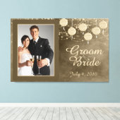 Ivoor Lantaarns Huwelijk Keepsake Canvas (Insitu (Houten vloer))