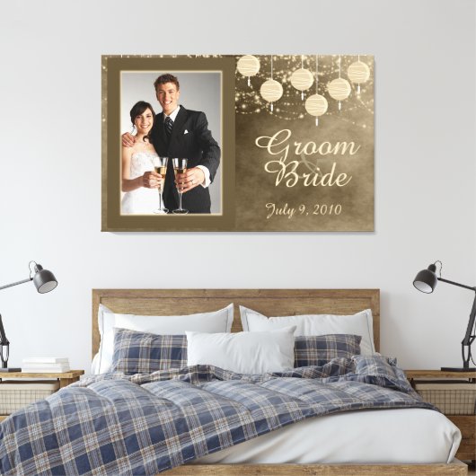 Ivoor Lantaarns Huwelijk Keepsake Canvas (Insitu (Slaapkamer))