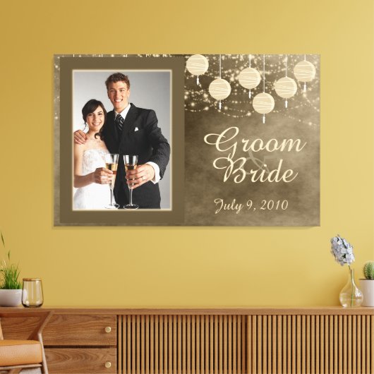 Ivoor Lantaarns Huwelijk Keepsake Canvas Afdruk (Insitu (Woonkamer))