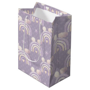 Ivoor Lavendel Boho Regenboog Baby Meisje Douche G Medium Cadeauzakje