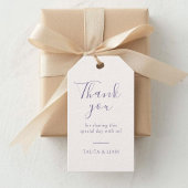 Ivoor & Lavendel | Chic Script Dankjewel Trouw Cadeaulabel