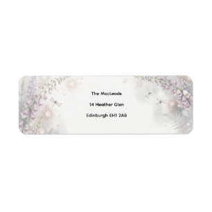 Ivoor Lavendel Libelle Botanisch Retouradres Etiket