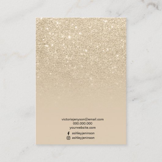 Ivoor licht goud glitter sieraden ring display visitekaartje (Achterkant)