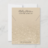 Ivoor licht goudglitter ketting bedankkaart (Voorkant)