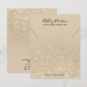 Ivoor licht goudglitter ketting bedankkaart (Voorkant / Achterkant)