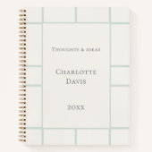 Ivoor lichtgroene raster zakelijk notitieboek (Voorkant)