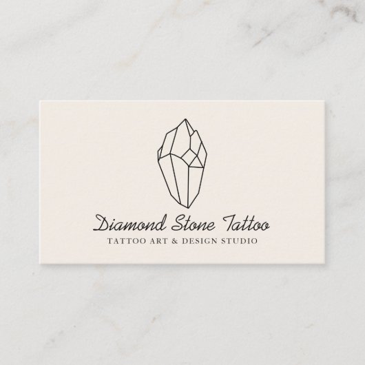 Ivoor Linnen Kleur Steen Diamant Visitekaartje (Voorkant)