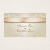 Ivoor lint gouden strepen dank u visitekaartje (Achterkant)