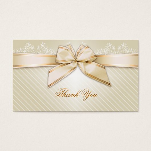 Ivoor lint gouden strepen dank u visitekaartje (Voorkant)