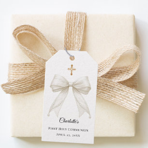 Ivoor lint parels Eerste Heilige Communie doe-het- Cadeaulabel