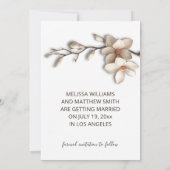 Ivoor Magnolia 3D Bloemen Save The Date (Achterkant)