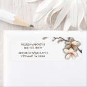 Ivoor Magnolia 3D Bloemen | Trouwen Etiket (Insitu)