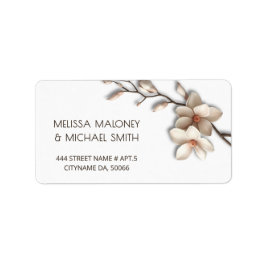 Ivoor Magnolia 3D Bloemen | Trouwen Etiket