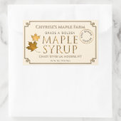 Ivoor Maple Syrup Label met blad en datum (Tas)
