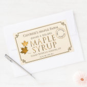 Ivoor Maple Syrup Label met blad en datum (Envelop)