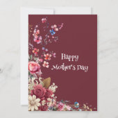 Ivoor Maroon Modern Typografie Moederdag Kaart (Achterkant)
