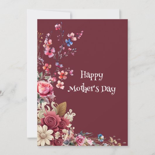  Ivoor Maroon Modern Typografie Moederdag Kaart (Achterkant)