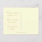 Ivoor met gouden wervels Save The Date Aankondigingskaart (Achterkant)