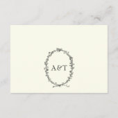 Ivoor met rustieke krans bruiloft behuizing kaart (Achterkant)