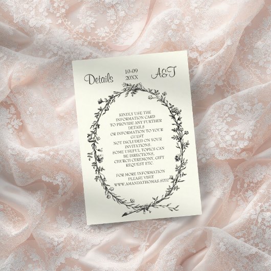 Ivoor met rustieke krans bruiloft behuizing kaart