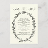 Ivoor met rustieke krans bruiloft behuizing kaart (Voorkant)