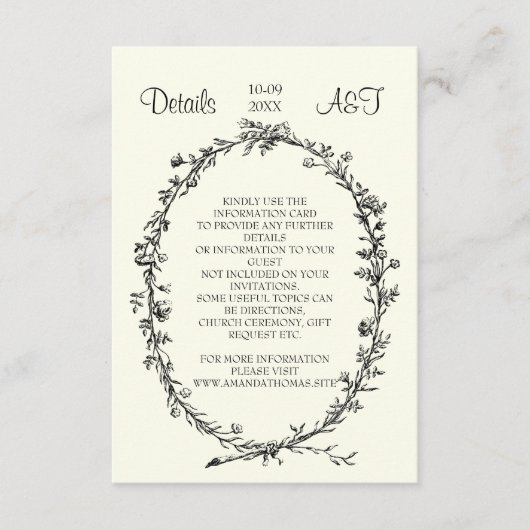 Ivoor met rustieke krans bruiloft behuizing kaart (Voorkant)