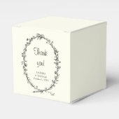 Ivoor met rustieke krans chic elegante trouw bedankdoosjes (Voorkant Zijde)