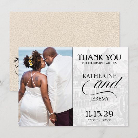 Ivoor Mexico Paspoort Bedankkaart (Voorkant / Achterkant)