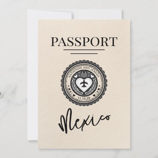 Ivoor Mexico Paspoort Huwelijk Kaart (Achterkant)