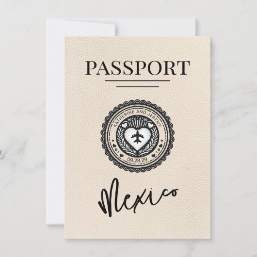Ivoor Mexico Passport Bewaar de datum Save The Date (Voorkant)