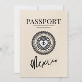 Ivoor Mexico Passport Bruiloft Kaart (Achterkant)