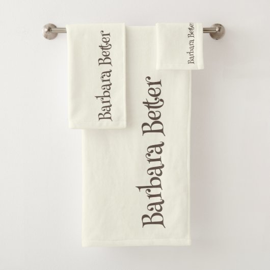 Ivoor minimalistisch grappig monogram handtekening bad handdoek (Insitu)