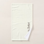 Ivoor minimalistisch grappig monogram handtekening bad handdoek (Handdoek)