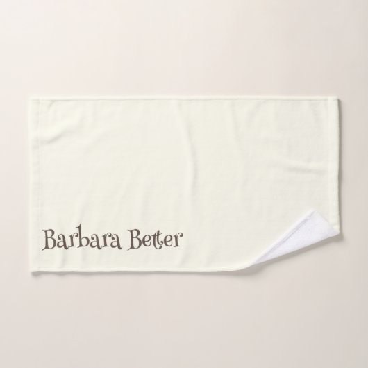 Ivoor minimalistisch grappig monogram handtekening bad handdoek (Handdoek)