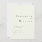 Ivoor Minimalistische Boho Elegante Script Bruilof Kaart (Voorkant)