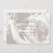 Ivoor Minimalistische Foto Bruiloft Save The Date (Voorkant)