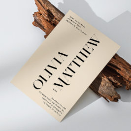 Ivoor minimalistische foto bruiloft verlovingsfees kaart