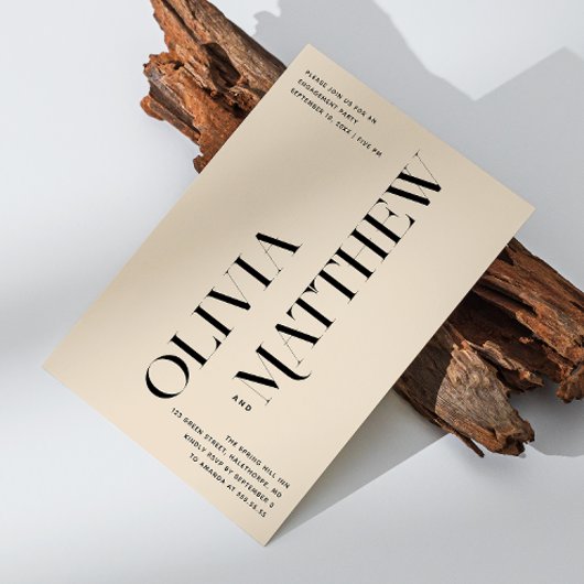 Ivoor minimalistische foto bruiloft verlovingsfees kaart